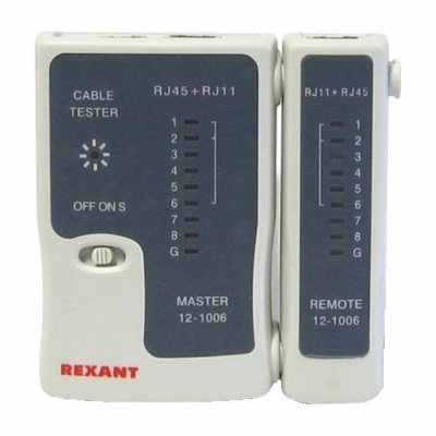 Тестер кабеля LAN RJ-45+RJ-11 Rexant 12-1006 Тестер кабеля LAN RJ-45+RJ-11 Rexant 12-1006
